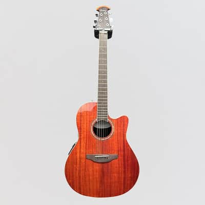 Ovation CS24P-PKOA Celebrity Series Traditional Plus Mid-Depth Acoustic-Electric Guitar - Koa image 10