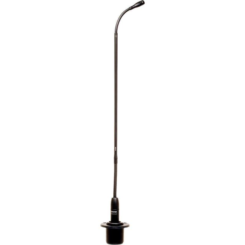 Shure MX418D/C Cardioid Condenser Microphone, 18" Gooseneck, Includes Desktop Base with 10' Cable, Logic Functions, Programmable Switch, LED Indicator, Snap-Fit Foam Windscreen image 1