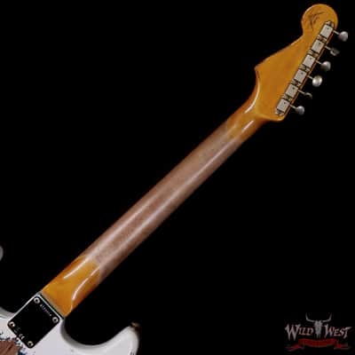 Fender Custom Shop Wild West White Lightning Stratocaster HSS Floyd Rose Maple Board 22 Frets Heavy Relic British Racing Green 8.00 LBS image 5