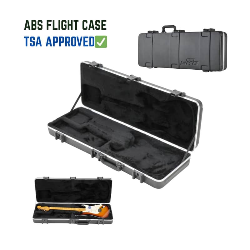 TSA Flight-Ready Rectangular Electric Guitar Case for Strat & Tele – SKB ABS Hardshell, TSA Locks, Airline Approved Stratocaster / Telecaster Case image 1