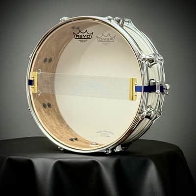 Custom Built Maple 14 x 4 Inch Snare Drum White Oyster Maple Snare Drum 2025 - White Oyster Wrap image 4