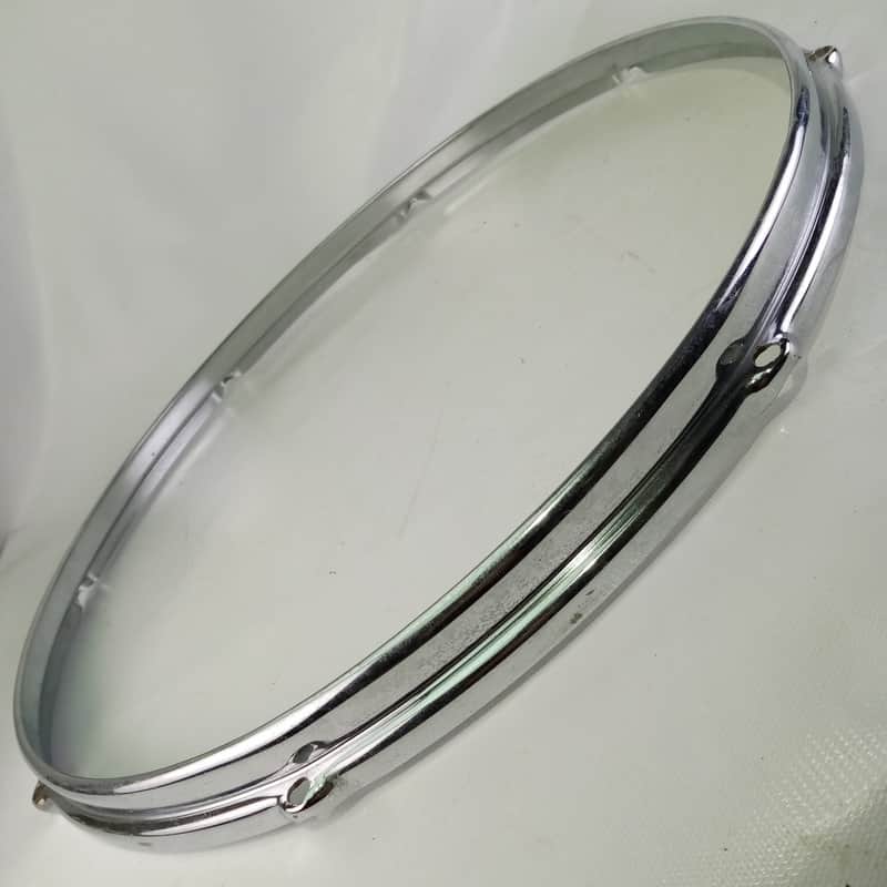 Slingerland 18"BRASS Floor Tom Drum Batter Rim/Hoop 8-Lug Stick-Saver Chrome COB image 1