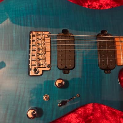 Ibanez MM7-TAB Martin Miller Signature 2021 - 2023 - Transparent Aqua Blue image 3