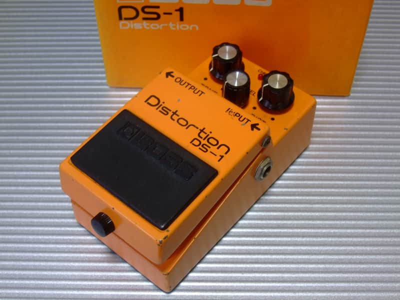 1983 RARE Boss DS-1 Distortion w/ Original Box / MIJ Made in Japan (Black Label, Long Dash) image 1