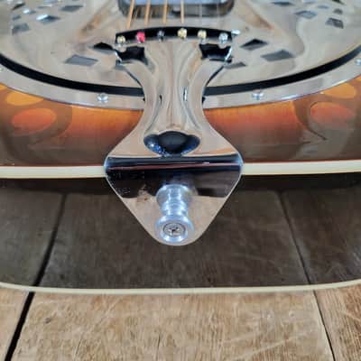Dobro Model 66B Squareneck Resonator 1985 Sandblasted Birch With Case - Sunburst sandblasted French Scroll design image 21