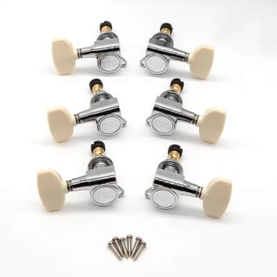 PRS SE Locking Tuning Machines Chrome w/ Ivory Wing Buttons - Set of 6 image 1