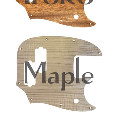 Van Dyke-Harms Mustang PJ Bass Wood Pickguard, Single, Many Exotic Hardwoods image 3
