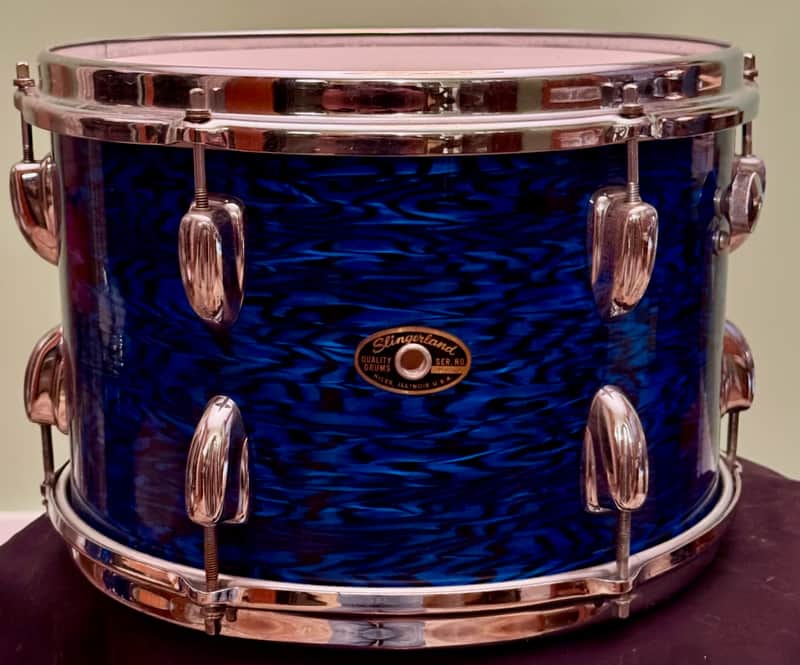 Slingerland 12" Rack Tom Drum Blue Agate Vintage 60's - 70's image 1