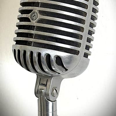 Vintage 1940s Shure 55 Dynamic Microphone, gorgeous & working, w/stand-cable image 7