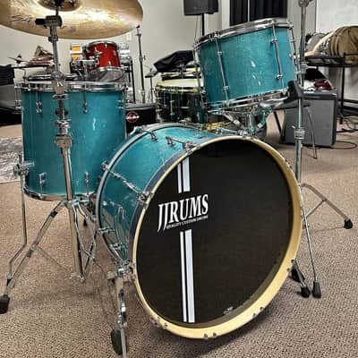 JJRums 3 Piece Drum Set Sizes In Description - Aqua Sparkle image 1