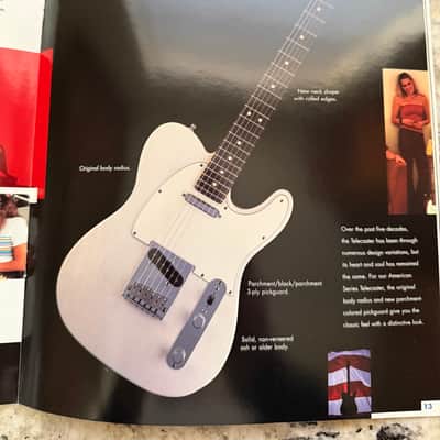 Fender Brochure Catalog 90s-2000s left-handed Stratocaster hardtail Fat American Standard paisley floral Strat Texas special American series telecaster American precision jazz bass five string hot rodded image 9