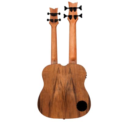 Ortega HYDRA-BSTE Custom Built Series Dao Top Mahogany Double Necks 4/4-String Acoustic-Electric Tenor Size Uke Bass w/Gig Bag image 3