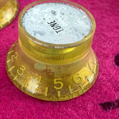 General Vintage Tone Master of edad CAB Reflector heads knobs  Gold/Silver Set Cellulose acetate Real oxidation . image 4