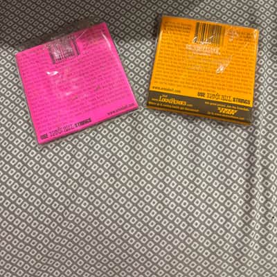 Ernie Ball Vintage (EMPTY) packages of 9-42 and 9-46 plastic flap string packs 2000s image 2
