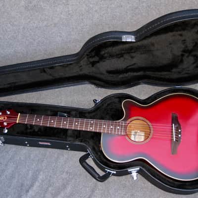 Takamine "Cooder" Guitar ,with Electronics 1980s Red "Sunburst" image 1