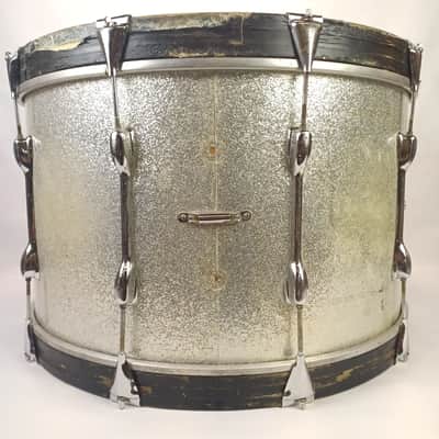 Slingerland 14x24"Silver Sparkle 3ply Bass Drum Maple/African Mahogany Vintage70 image 1