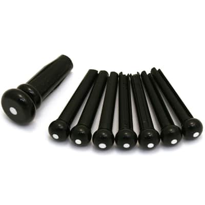 099-0402-006 Genuine Fender Black Acoustic Guitar Bridge Pin Set w/Endpin