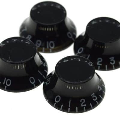 4pcs USA(Imperial) LP Guitar Bell Knobs 24 Fine Splines Top Hat Knobs for USA Les Paul with CTS Pots Black image 1