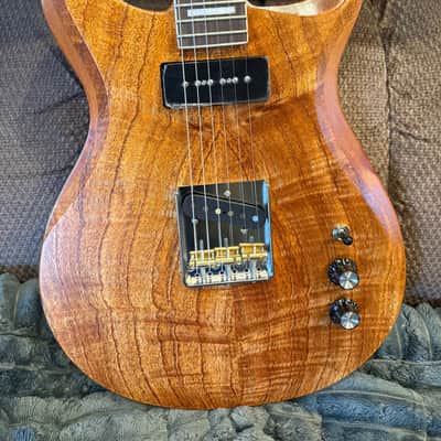 Custom Double cut P \ Tele style. Koa 10 top Mahogany body roasted maple neck image 1