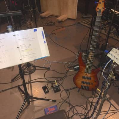Warmoth Gecko Custom 5 String Bass 2000's Red Sunburst / Seymour Duncan P/Us image 14