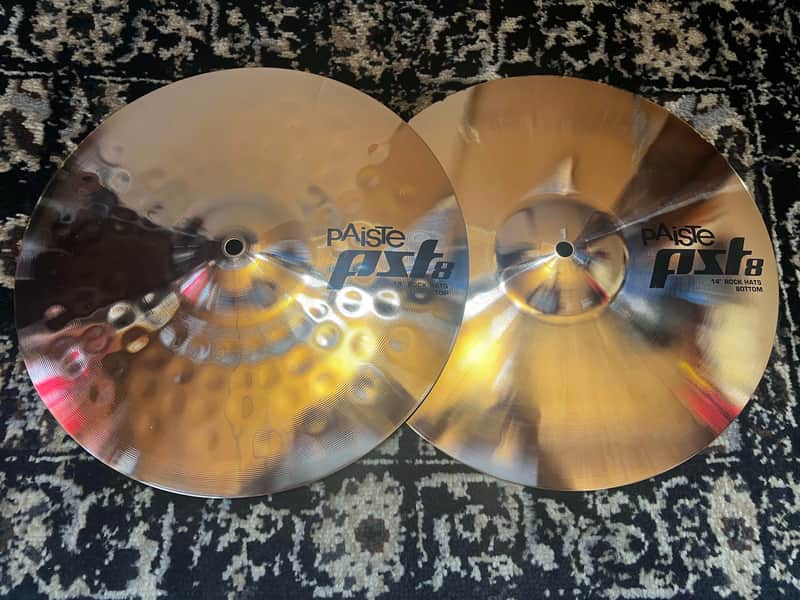 Paiste 14" PST 8 Rock Hi-Hat Cymbals (Pair) - Brilliant image 1