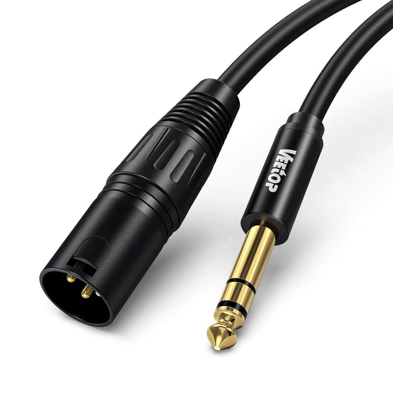 1/4 Inch Trs To Xlr Male Cable, Balanced 6.35Mm Quarter Inch Trs Plug To 3-Pin Xlr Male, Quarter Inch Trs Male To Xlr Male Microphone Cable, 6.6 Feet image 1