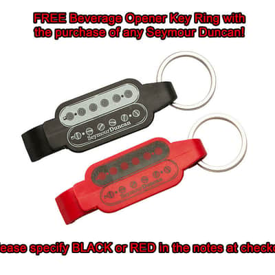 Seymour Duncan SHR-1b Hot Rails for Strat Guitar Pickup, Neck, White Cover FREE BEVERAGE OPENER KEY RING image 2