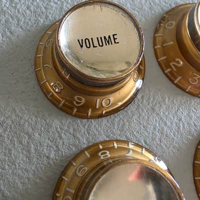 BEAUTIFUL Vintage 60’s 70’s Gold Reflector Knobs Set Les Paul SG Gibson ES Volume Tone image 6