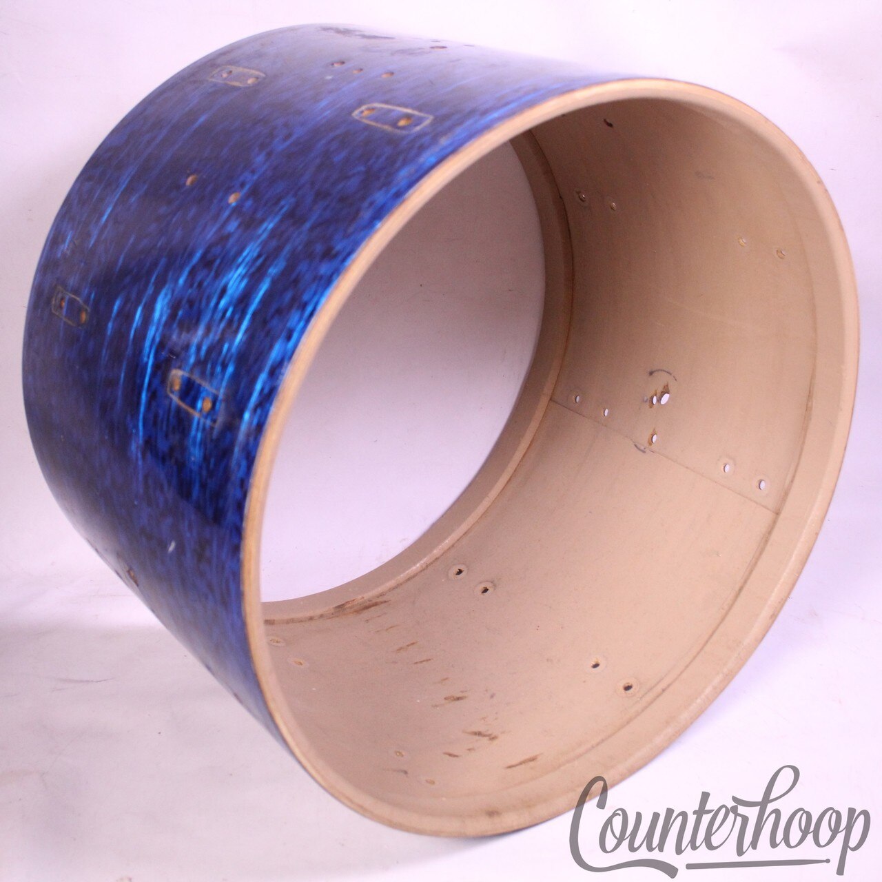 Leedy 20x14"Bass Drum Shell Blue Agate Wrap SlingerLeedy Slingerland Vintage 60s — main photograph