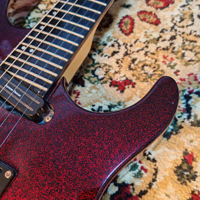 2009 ESP Maverick MV 27 frets, SADO CUSTOM SHOP Factory, Black & Red Sparkle Flake, MIJ JAPAN image 8