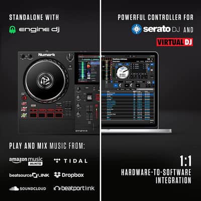 Numark Mixstream Pro+ DJ Controller For Amazon Music, Serato & Virtual DJ w/ Mixer, Touchscreen, WiFi, Speaker image 8