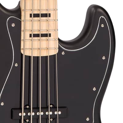 Vintage VJ75 ReIssued Maple Fingerboard Bass Guitar ~ 5-String ~ Black image 4