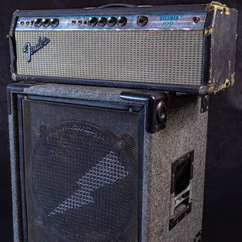 Vintage 1975 Fender Bassman 100 and EV 1 x 15 Bass Cab image 1