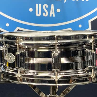 Rogers - 5x14" Dyna-Sonic 5 Line - Chrome Over Brass Snare Drum. No. 37 image 13