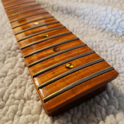 Extraordinary USA roasted 5A Plus,flame maple neck with monster flame maple head stock.Made to fit a Tele body # EPT-M11 image 4