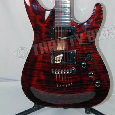 Schecter Diamond Series C-1 Blood Moon BloodMoon 2006-2007 Red Quilted Maple Top Duncan Designed PU image 7