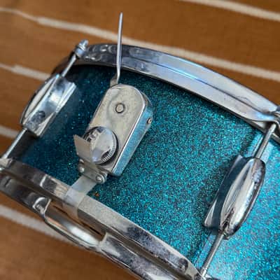 Immagine 1960's Japanese 14x5.5 Turquoise Sparkle Snare Drum - 2