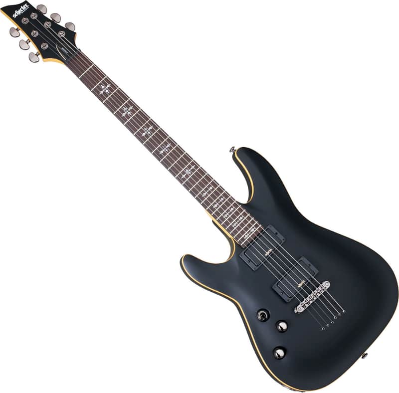 Schecter Demon-6 Left-Handed Electric Guitar Satin Black image 1