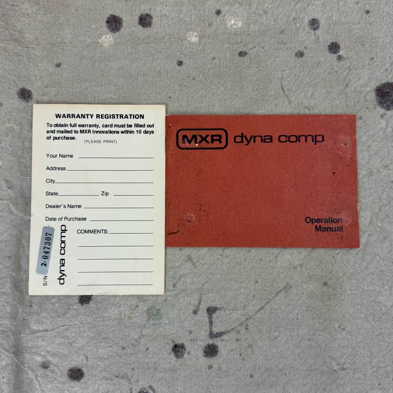 Vintage 1970's MXR Dyna Comp Manual and Warranty Card Circa 1978-1980 image 1