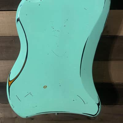 Guild S-200 T Bird Relic Aged Repaint By Real Life Relics Surf Green Prism Flake Nitro Lacquer image 10