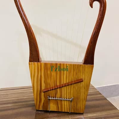 King David Lyre Harp: 10-String Mahogany Finish, Handmade image 1