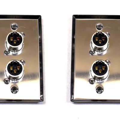 (2) Two Double XLR Single Wall Plates w/ Neutrik NC3MD-L-1 Male Stainless Steel image 2