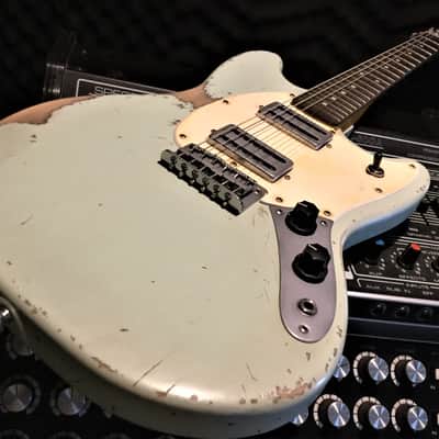 Relic Squier Mustang Electric Guitar Road Worn Surf Green by Nate's Relic Guitars image 6
