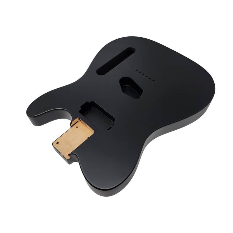 Brio T-Style Guitar Body – Black -Nitro Satin - Alder image 1