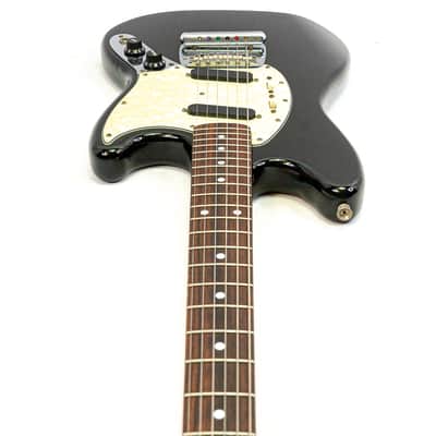 1989 Fender Mustang MG-69 Reissue MIJ Black w/ Gigbag, Trem Arm & Model Card image 8