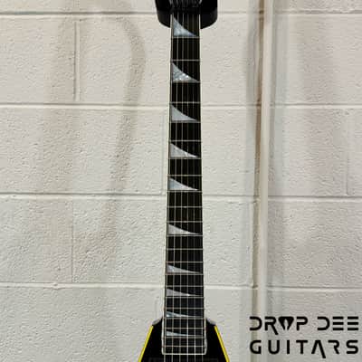Jackson Custom Shop Randy Rhoads Electric Guitar w/ Case-Black w/ Yellow Pinstripes image 10