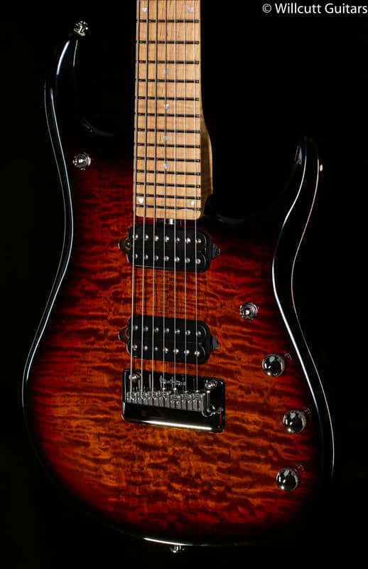 Ernie Ball Music Man JP15 7 string Tiger Eye Quilt Top (610) image 1