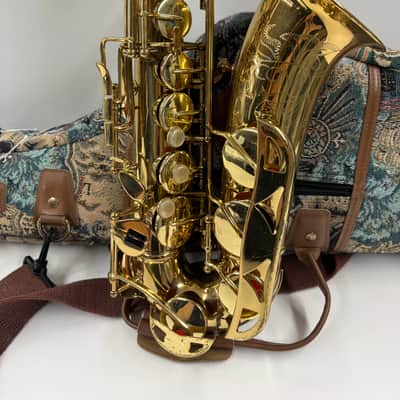 C.G. Conn 1970s Alto Saxaphone -- Brass Engraved Rose Design image 2