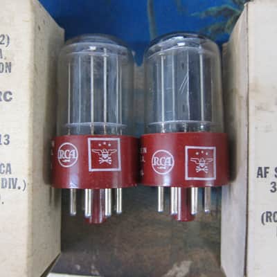 Pr NOS RCA JAN CRC 5692 6SN7 Red Base Vintage Tubes,NEW,Military Spec,Ex Sound,Ex Quality,1950s,Test New/Balanced Triodes image 3