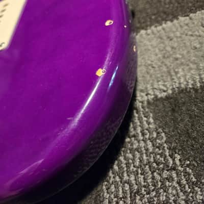 **UPGRADED** Squier Stratocaster 2000s w/ Hoxey Aluminum neck - Purple image 9